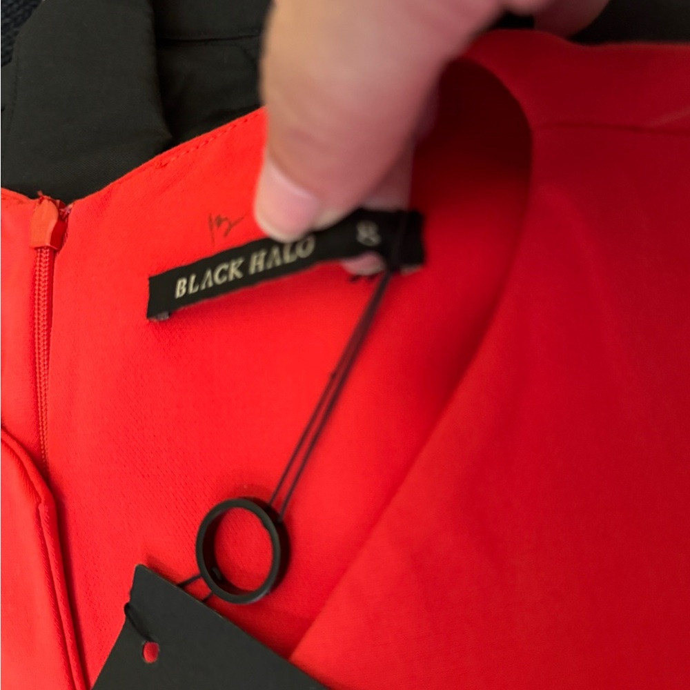 Black Halo Vibrant Red Sheath Midi Dress - Picture 6 of 9